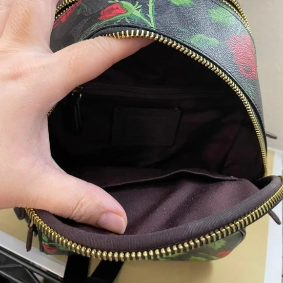 Coach Black and Red Floral Women's Backpack - Picture 4 of 4